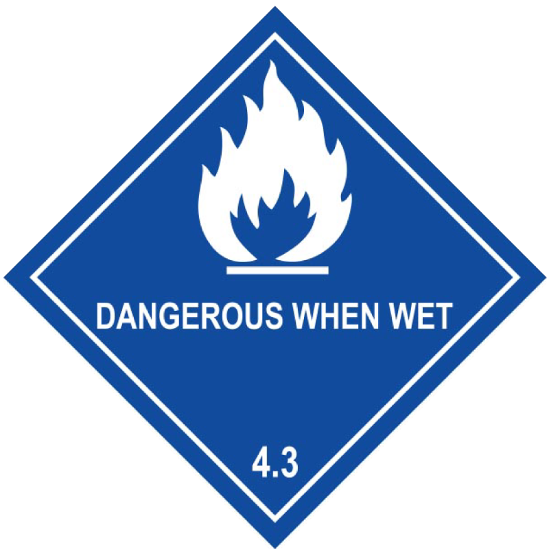 <small>Class 4.3 </small>Dangerous When Wet Storage