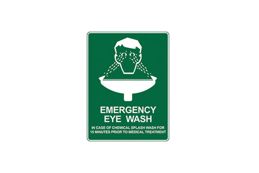 Emergency Eye Wash Sign  450X300 - Poly
